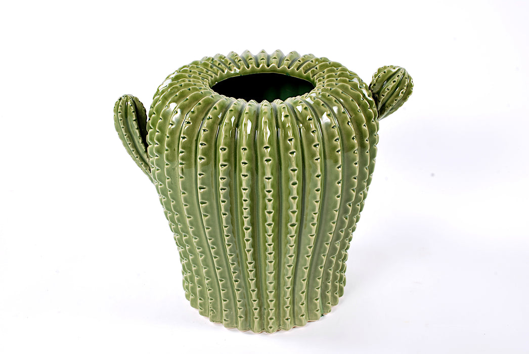 Vaso in ceramica cactus verde