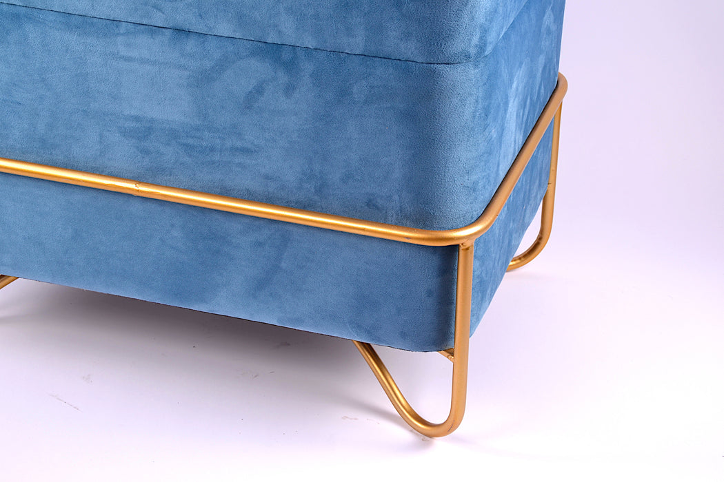 BAULETTO CONTENITORE VELLUTO AZZURRO