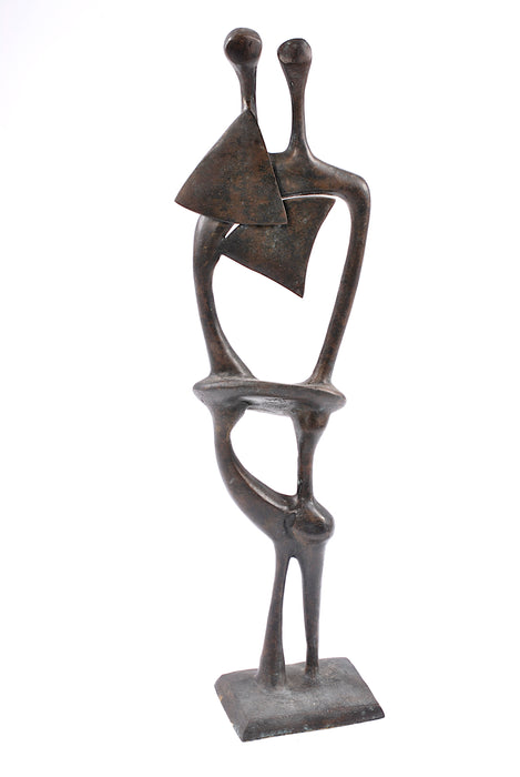 scultura coppia astratta bronzo