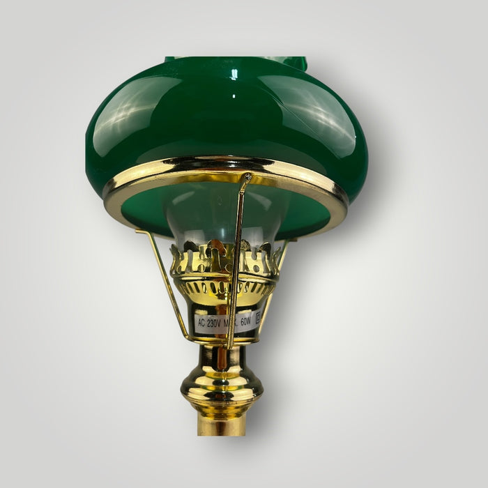 Lampada da Tavolo Stile Classico con Paralume in Vetro Verde