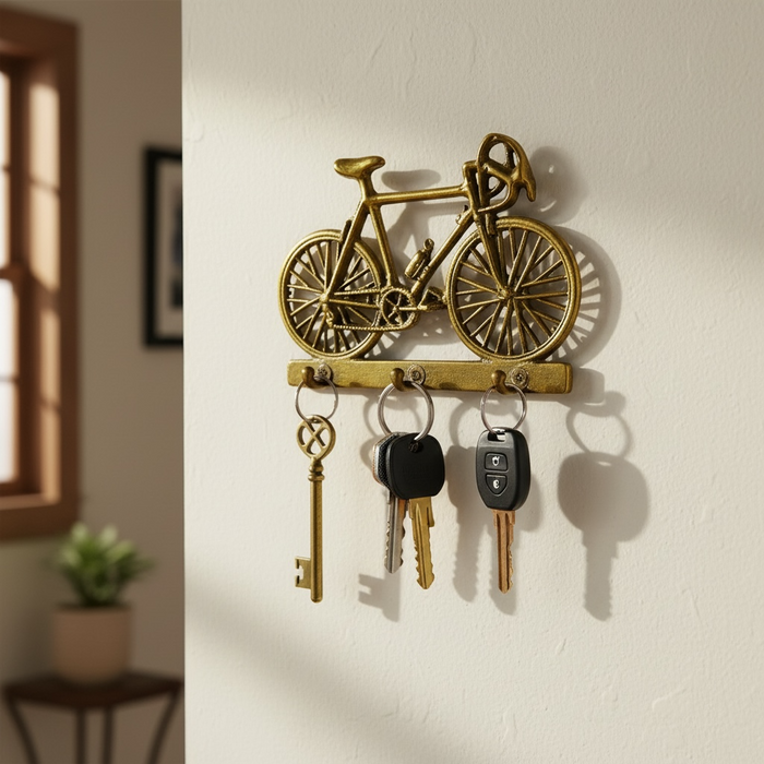 Appendichiavi Vintage in Ottone a forma di Bicicletta