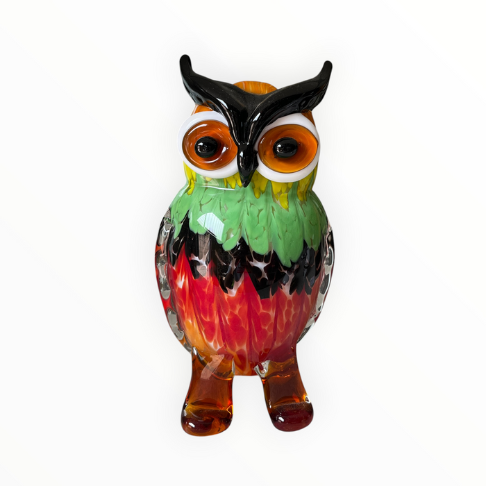 Gufo in Vetro Murano - Scultura Artistica Multicolore