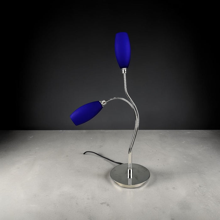Lampada da Tavolo Design Moderna a 2 Luci Blu