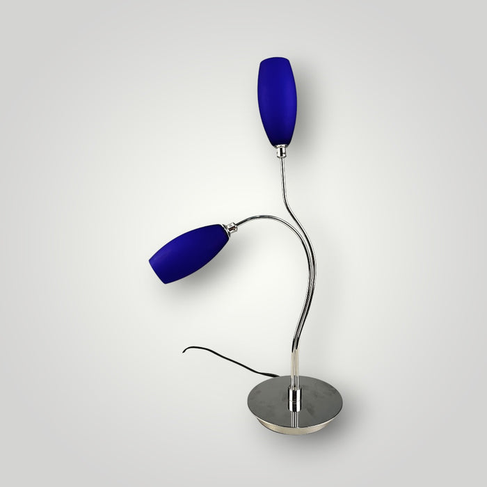 Lampada da Tavolo Design Moderna a 2 Luci Blu