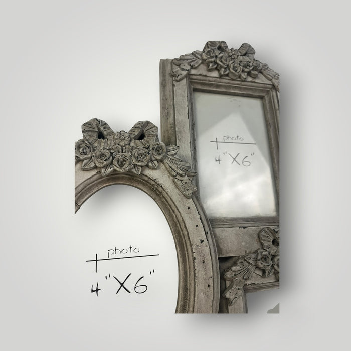Cornice in legno Shabby chic per 3 fotografie