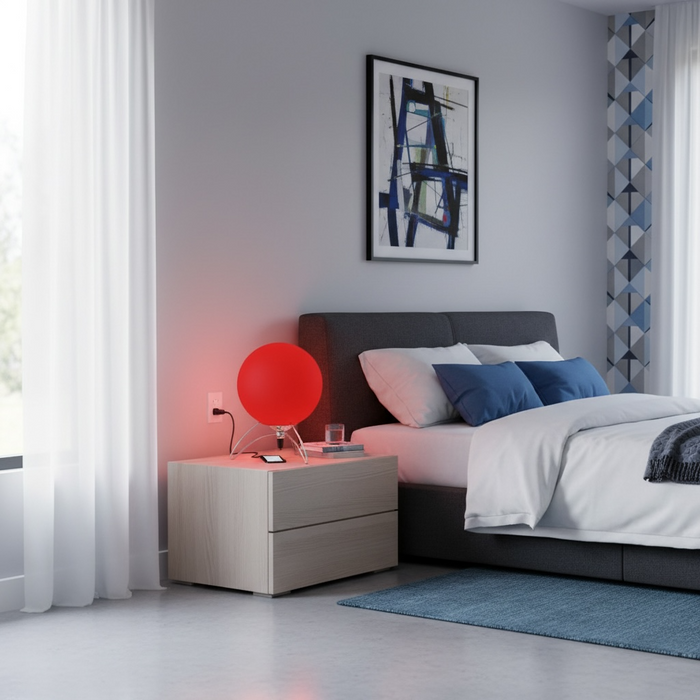 Lampada da Tavolo Sferica Rossa dal Design Moderno