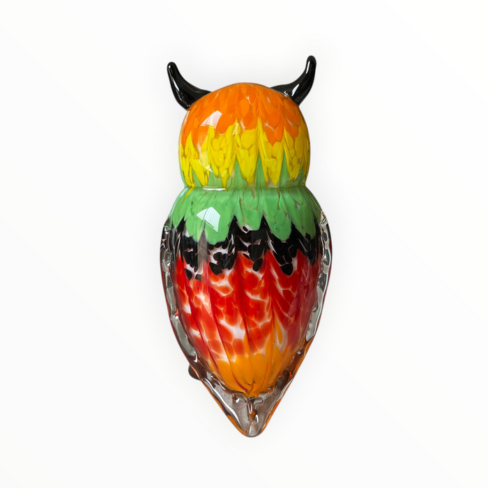 Gufo in Vetro Murano - Scultura Artistica Multicolore