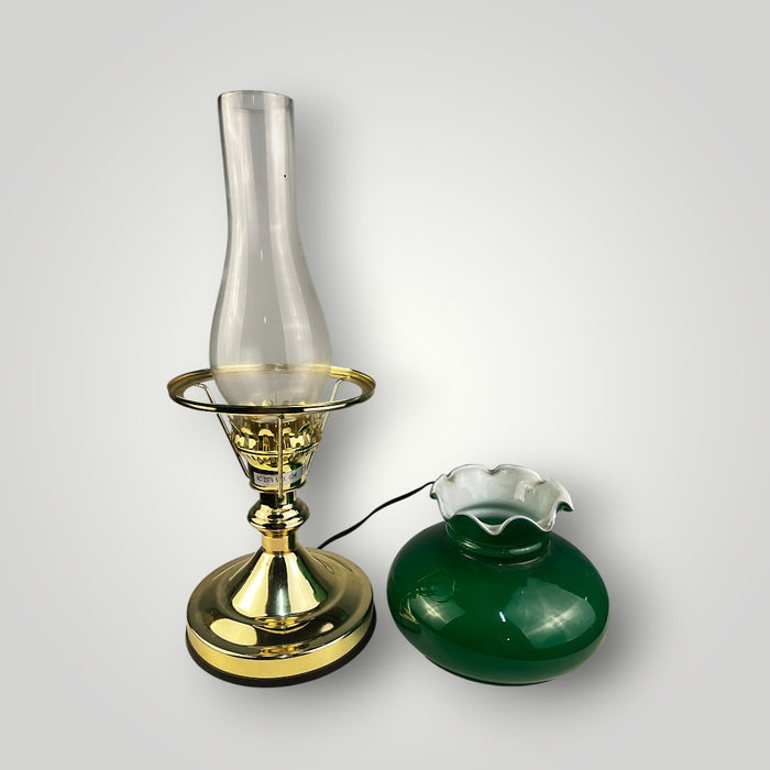 Lampada da Tavolo Stile Classico con Paralume in Vetro Verde