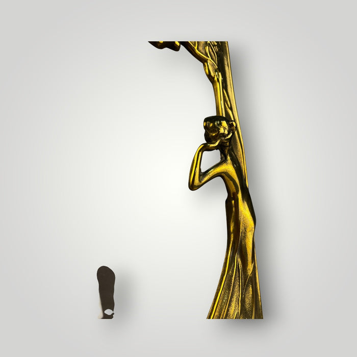 Cornice Portafoto Liberty in Ottone con Figura Femminile
