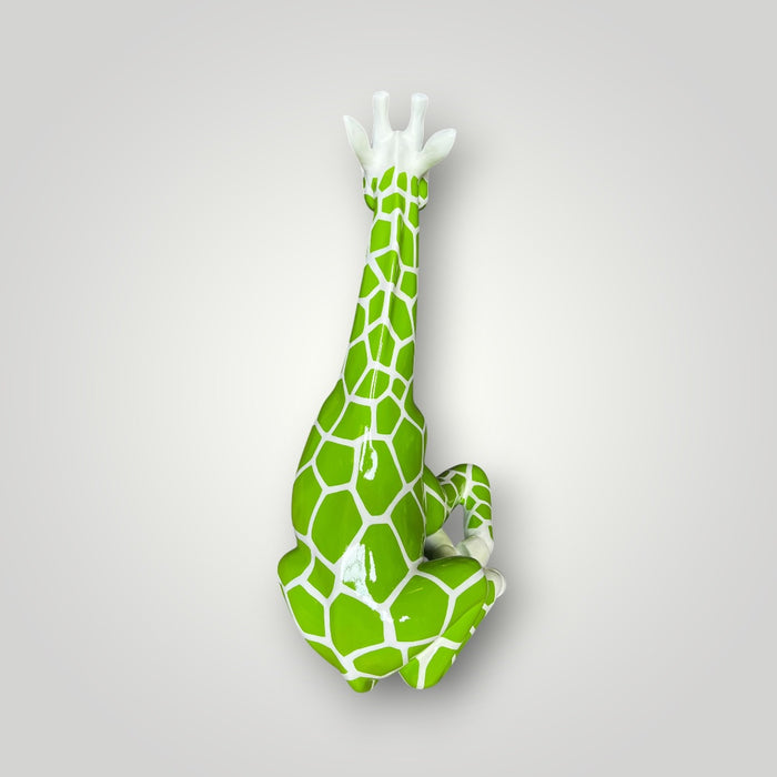 Statua giraffa decorativa verde lucida