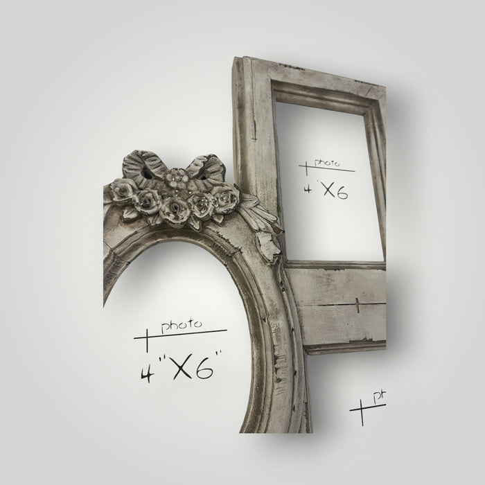 Cornice in legno Shabby chic per 4 fotografie