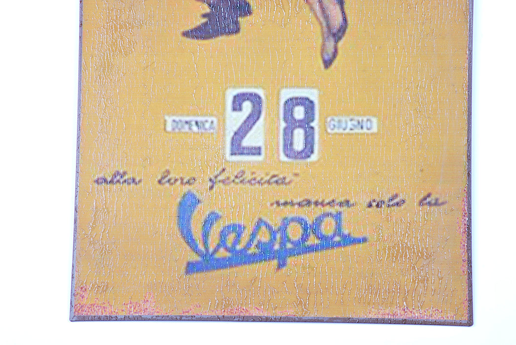 Targa Vintage in metallo scritta Vespa