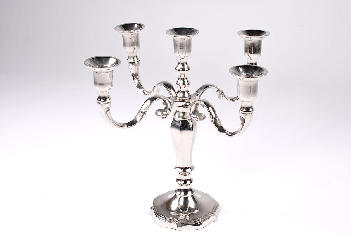 STYLOS CANDELABRO 5 FIAMME CM.20X69H ORO MATT ALLUMINIO su Popolo H