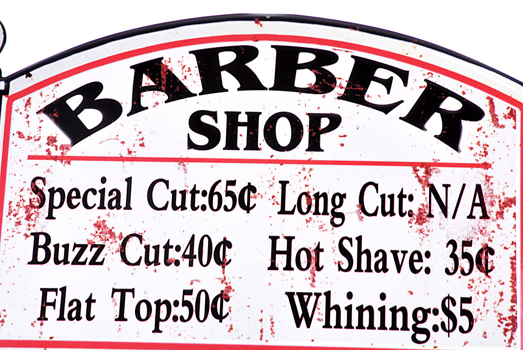 Targa metallo 'Barber Shop'