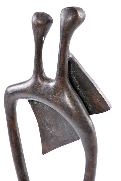 scultura coppia astratta bronzo