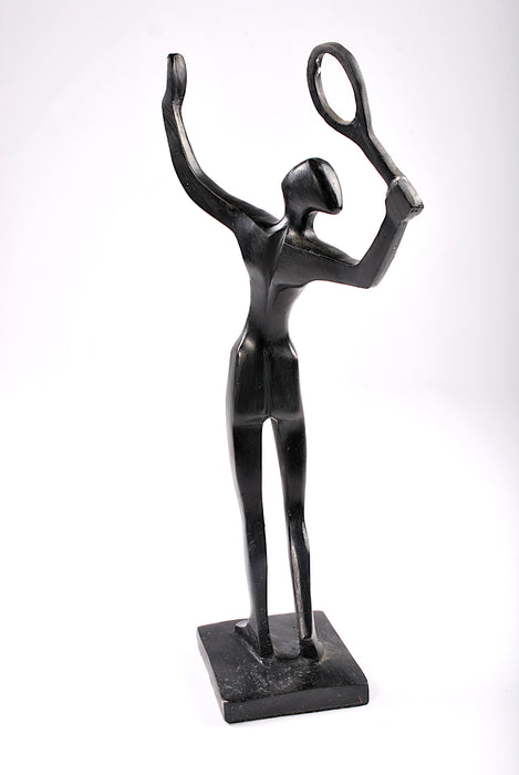 scultura giocatore tennis moderna bronzo